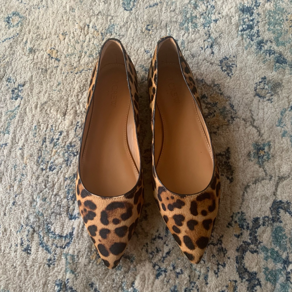 J Crew Flats (Calf hair in leopard), 6 1/2